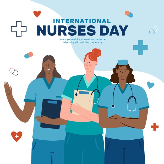 Flat international nurses day illustration