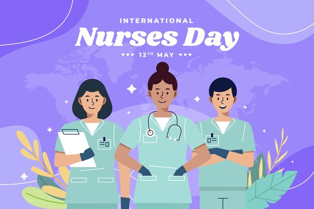 Flat international nurses day illustration