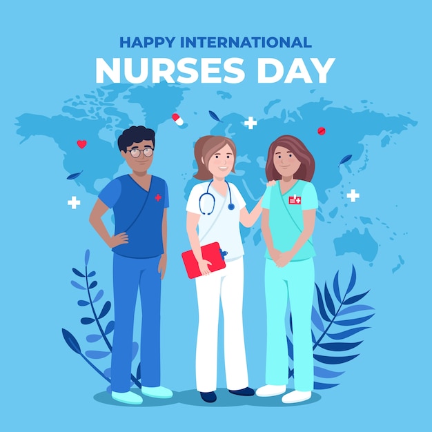 Free vector flat international nurses day illustration