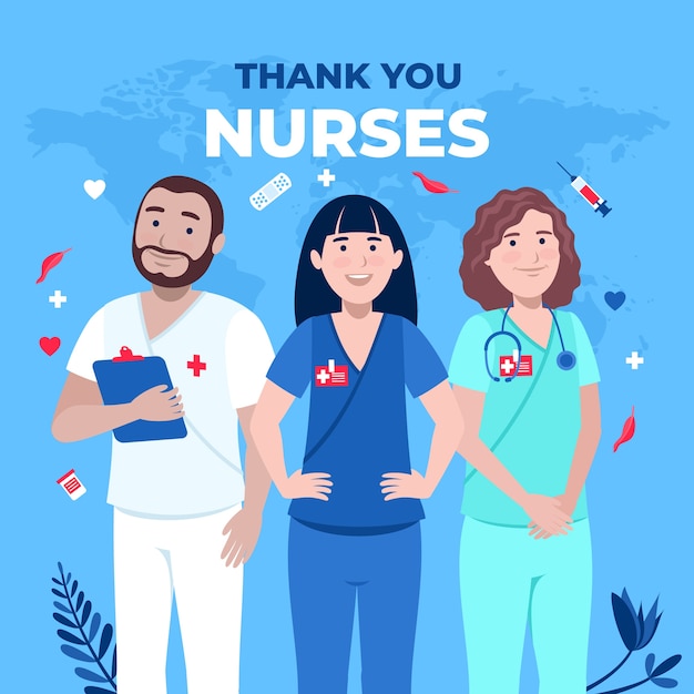 Flat international nurses day illustration