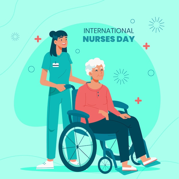 Flat international nurses day illustration