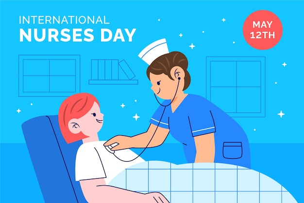 Flat international nurses day illustration