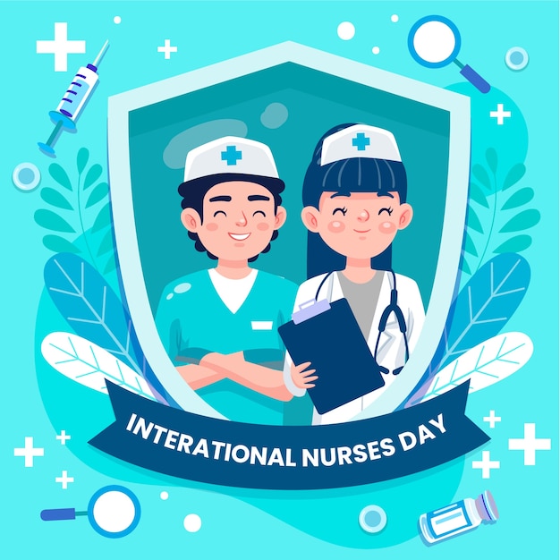 Free vector flat international nurses day illustration