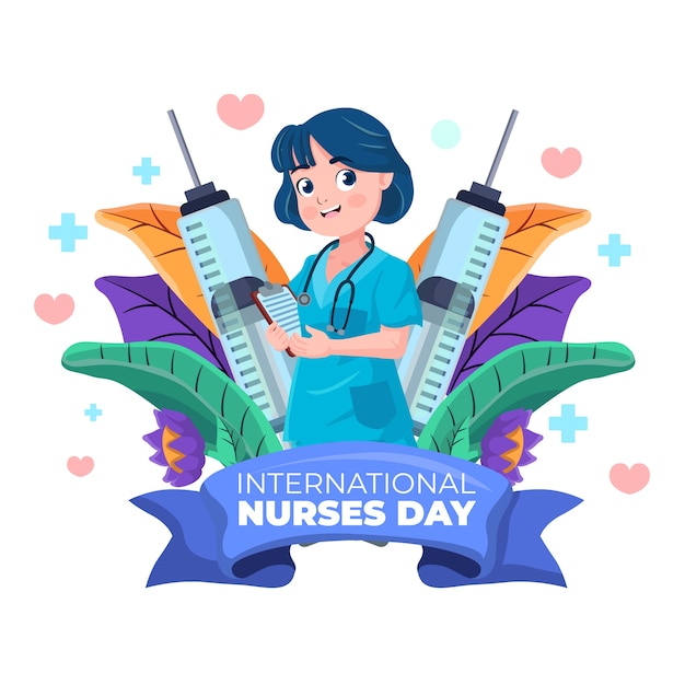 Flat international nurses day illustration