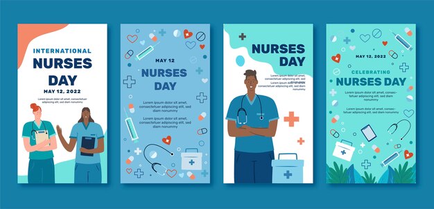 フラット国際看護師の日Instagramストーリーコレクション