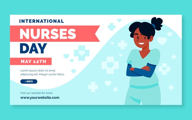 flat international nurses day social media post template