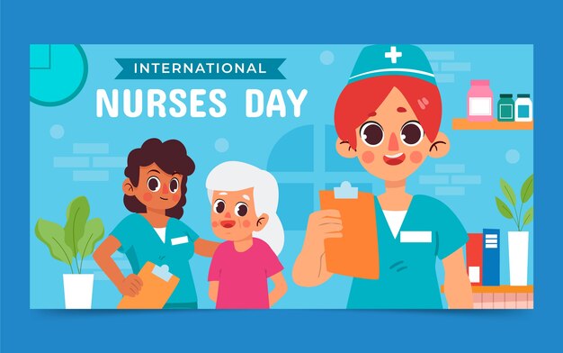 Flat international nurses day social media post template