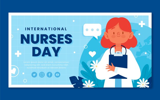 flat international nurses day social media post template