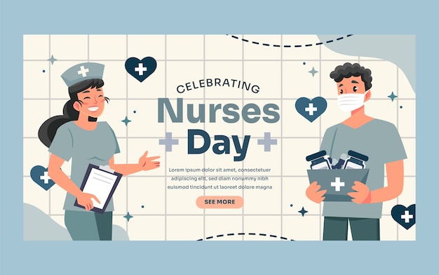 Free vector flat international nurses day social media post template