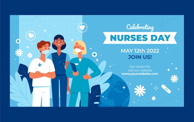 Flat international nurses day social media post template