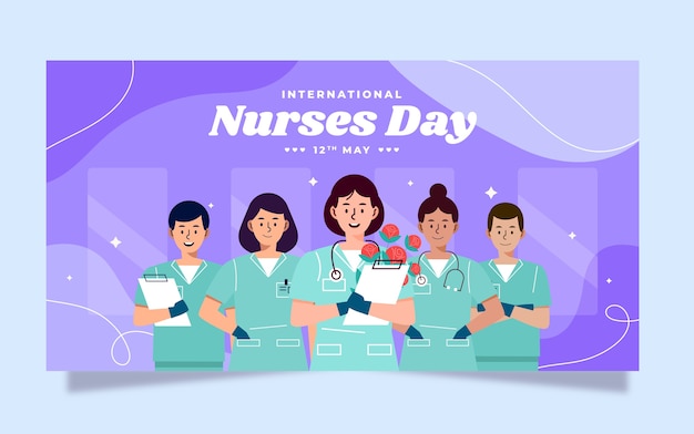 フラット国際看護師の日ソーシャルメディア投稿テンプレート