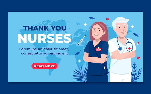 Flat international nurses day social media post template