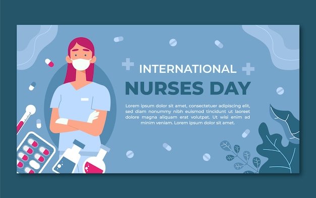 Free vector flat international nurses day social media post template
