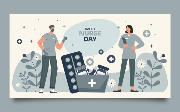 Free Vector flat international nurses day social media post template