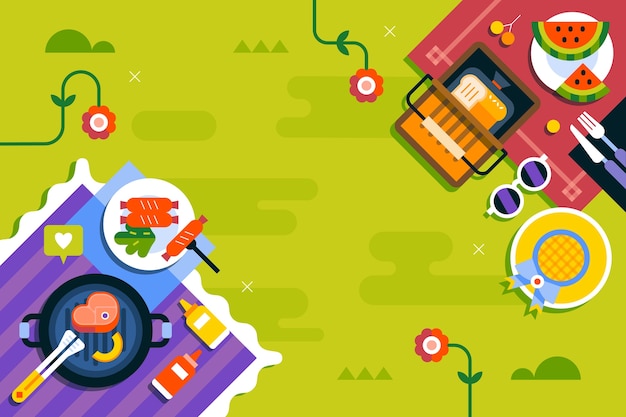 Free vector flat international picnic day background