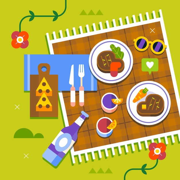 Free vector flat international picnic day illustration