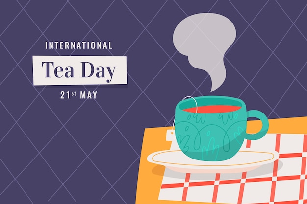 Free vector flat international tea day background