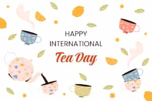 Free vector flat international tea day background