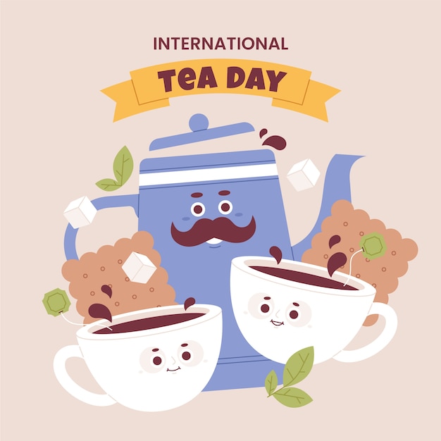 Free vector flat international tea day background