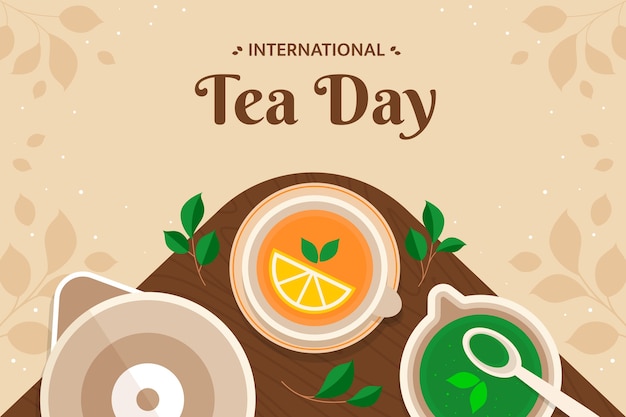 Flat international tea day background