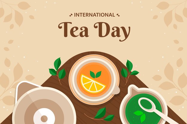 フラットな国際茶の日の背景