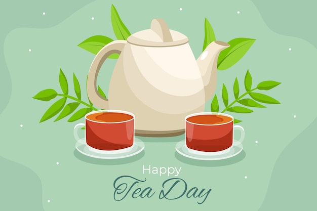 Flat international tea day background