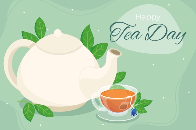 Flat international tea day background