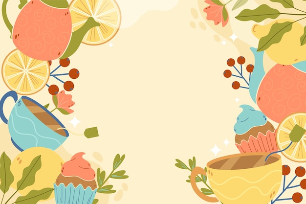 Flat international tea day background