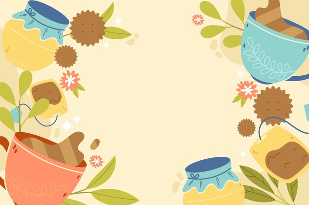 Flat international tea day background