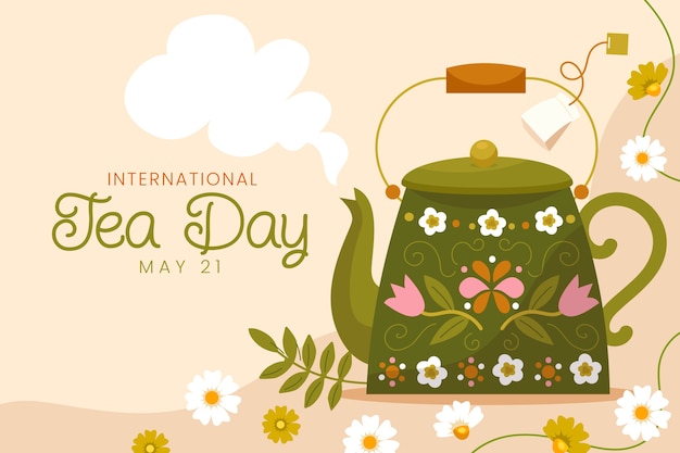 Free vector flat international tea day background