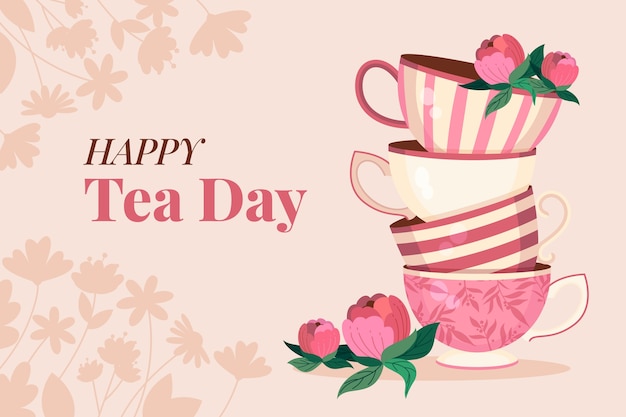 Free vector flat international tea day background