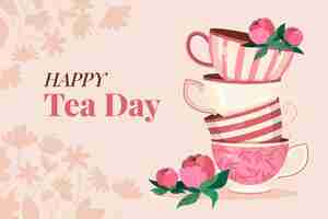 Free vector flat international tea day background