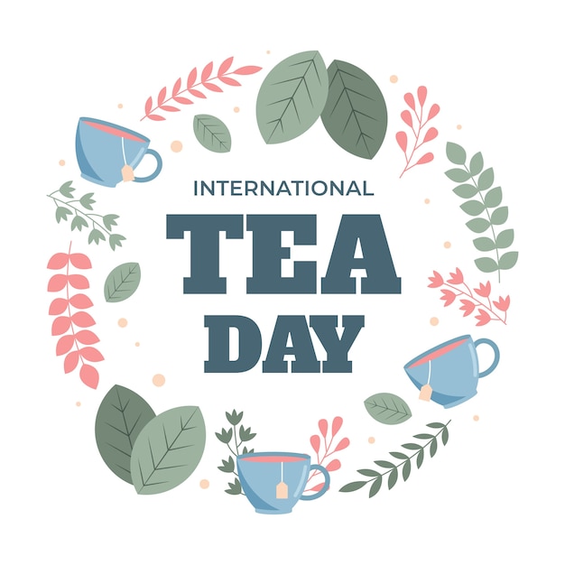 Free vector flat international tea day illustration