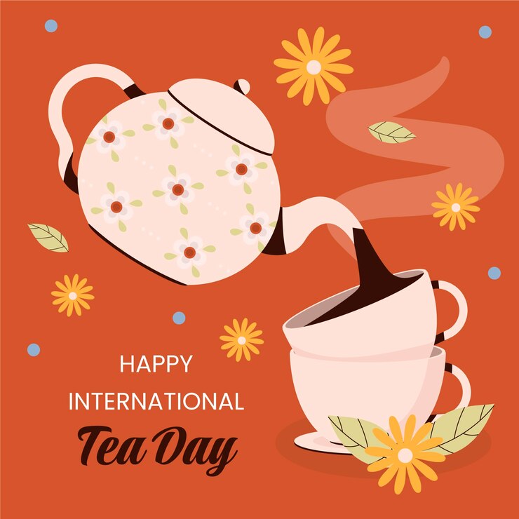 Free Vector flat international tea day illustration