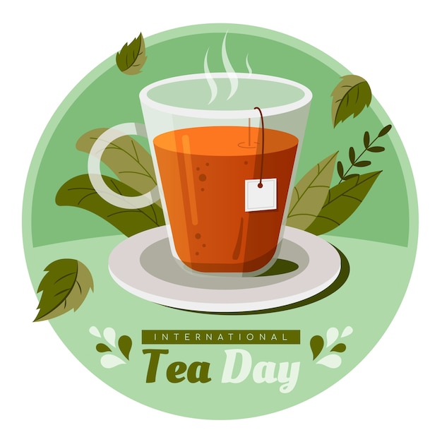 Free vector flat international tea day illustration