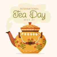 Free vector flat international tea day illustration