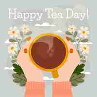 Free vector flat international tea day illustration