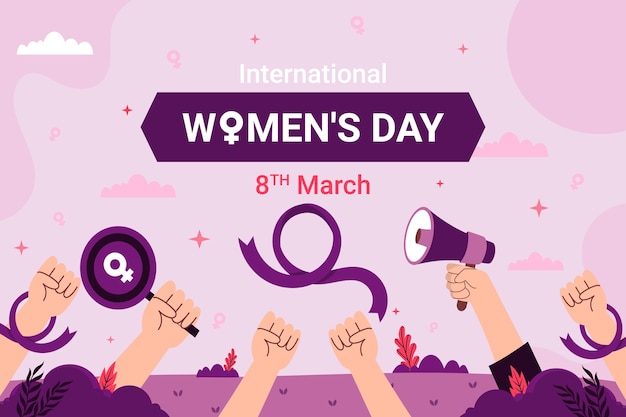 Flat international women's day background