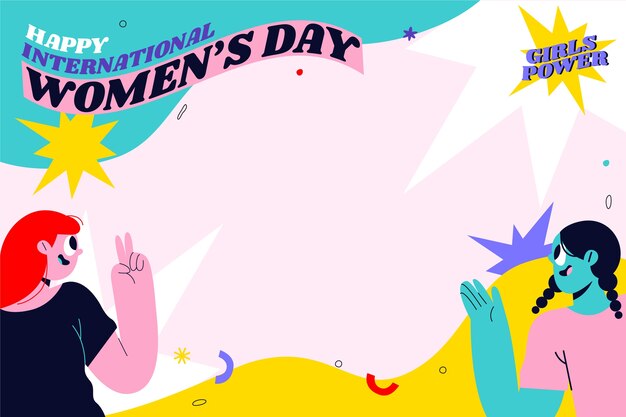 Flat international women's day background