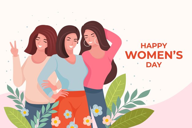 Flat international women's day background