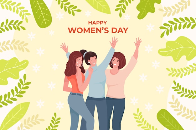 Flat international women's day background