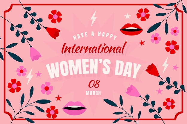 Бесплатное векторное изображение Плоский международный женский день фон