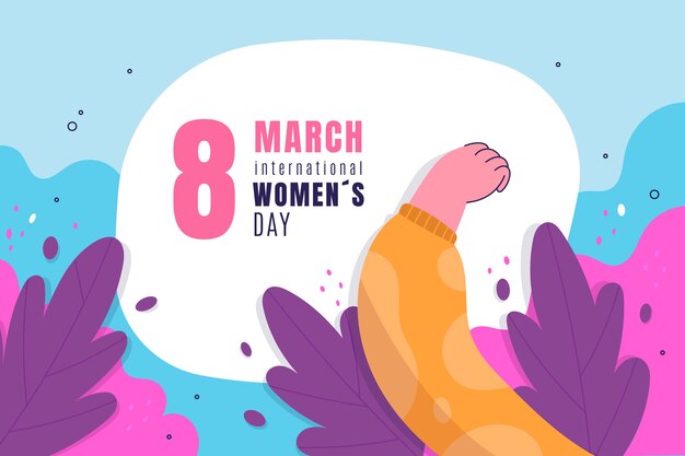 Плоский международный женский день фон