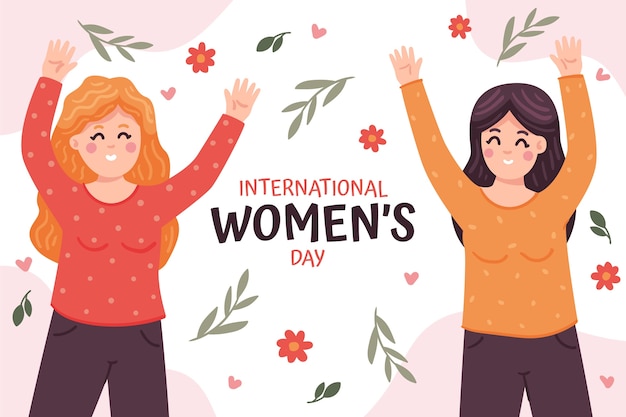 Flat international women's day background