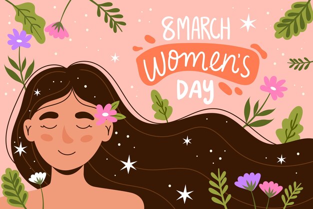 Flat international women's day background