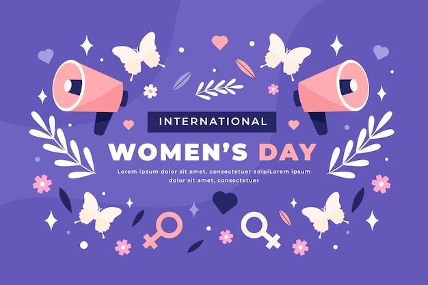 Free vector flat international women's day background