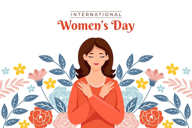 Flat international women's day background