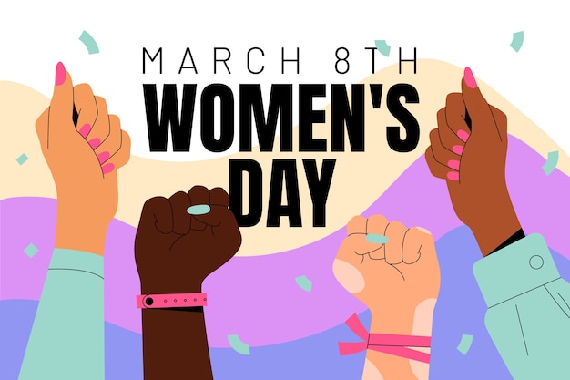 flat international women's day background