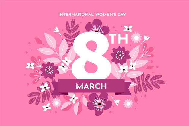 Flat international women's day background