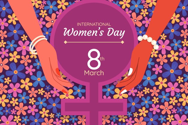 Flat international women's day background